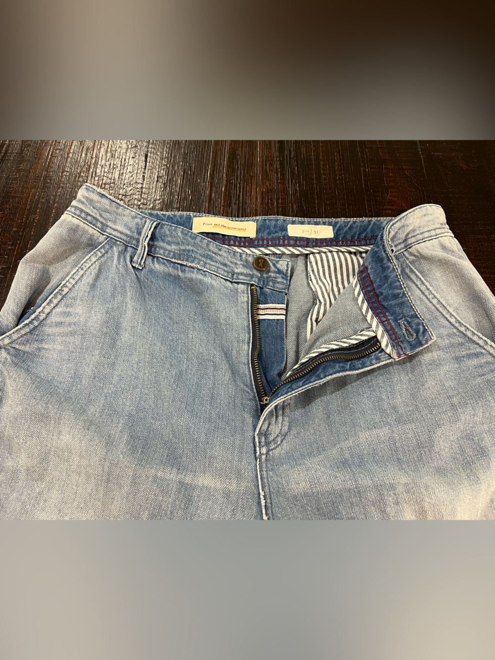 Pilcro And The Letterpress Wide Leg Crop Bleach Hem Jeans Size 31 - Picture 4 of 16